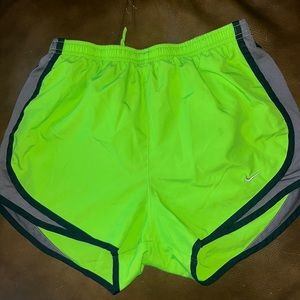 Neon green athletic shorts